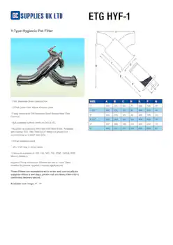 Datasheet For Flanged Y-Type Strainer