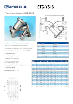 Datasheet For Flanged Y-Type Strainer