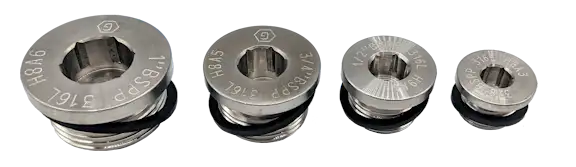 Stainless Steel BSPP Allen Key Plugs