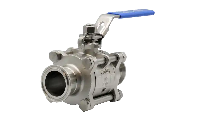 3-Pce Full Bore Hygienic/Sanitary Cavity Filled Ball Valve with Clamp Ferrule Ends