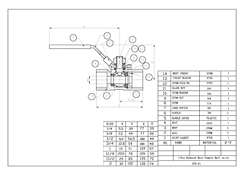 PDF for 1-Pce Reduced Bore Ball Valve lever operated ETG R-1