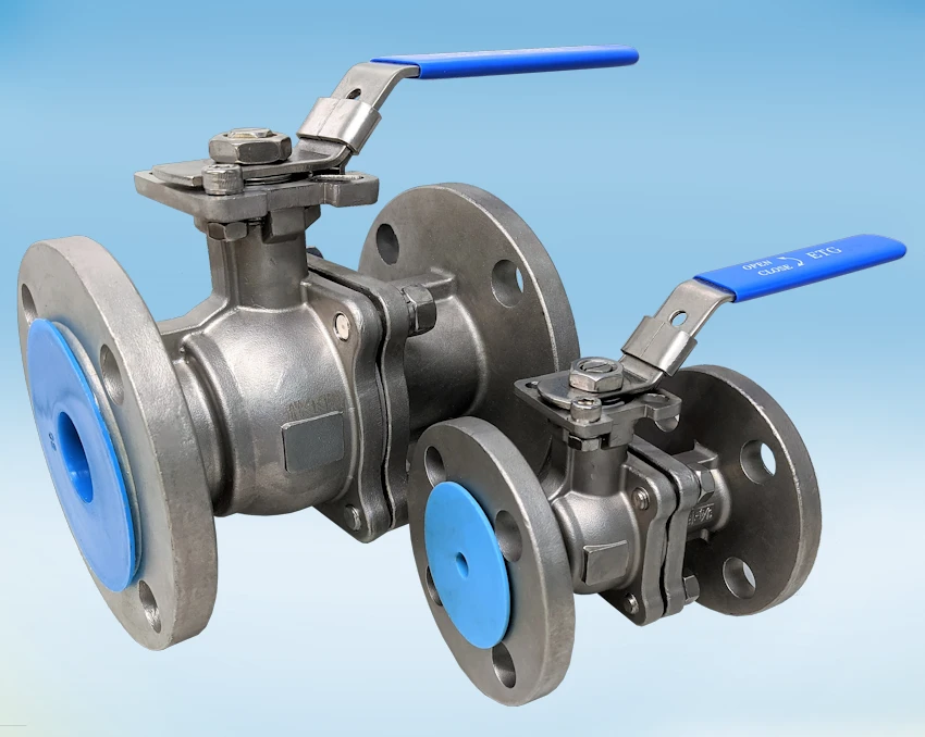 S/S 2-Pce Full Bore Direct Mount Flanged ASA 150 Ball Valve lever operated