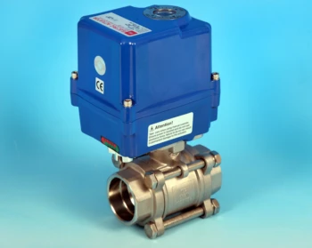 S/S Electric Actuators 3-Pce Full Bore Actuated Ball Valve Socket Weld End Connections.