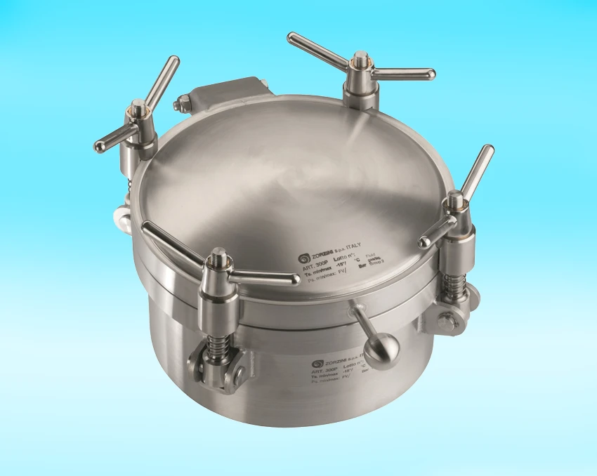 200mm Diameter Low/Non-Pressure Round Manway, for Stainless Steel Tanks N/230/B 316L