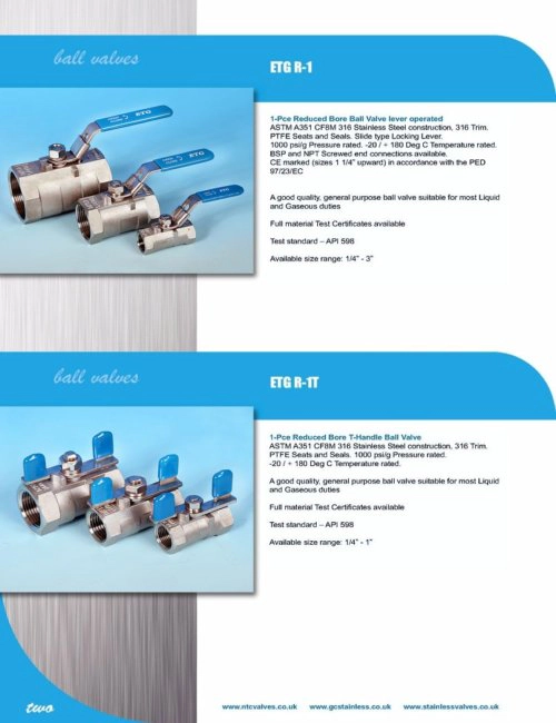 2 general purpose ball valves