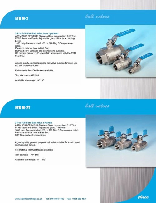 3 general purpose ball valves