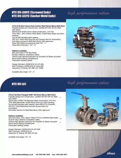 3 High Performance Valves