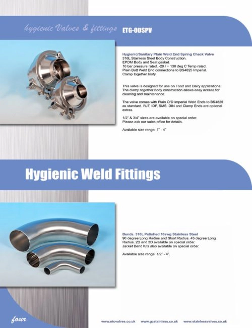 4 Hygienic Valves, Fittings and Unions