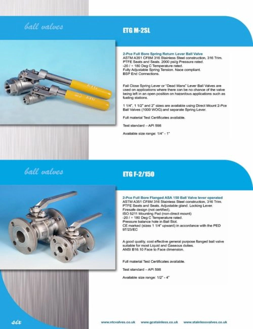 6 general purpose ball valves