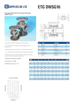 Datasheet For Flanged Double Window Sight Glass