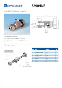 Datasheet For Sanitary/Hygienic Sample Tap