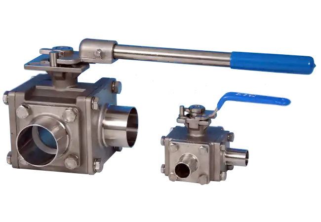 3-Way Sanitary Weld End Direct Mount Ball Valve ETG3WCF/B-L ETG3WCF/B-T