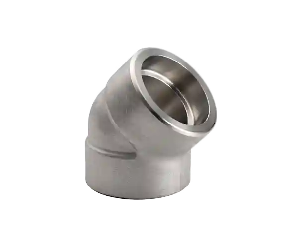 >Socket Weld 45° Elbow 3000LB 316L + 304L Stainless Steel