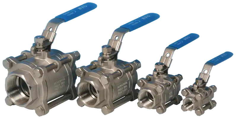 3-Pce Screwed Full Bore Ball Valve lever operated ETG M-3