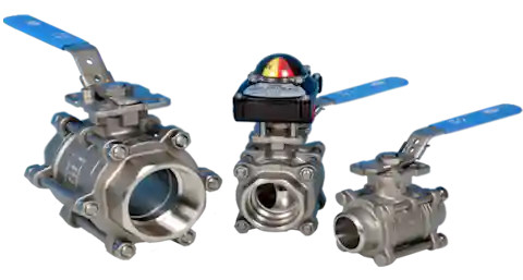 NTC KV-L30 KV-L31 KV-L32 Stainless Steel 3-Pce Full Bore Direct Mount Ball Valve