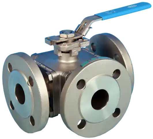 3-Way Direct Mount Flanged PN16/40 Ball Valve NTC KV-L5K/5N