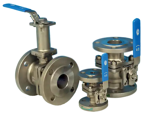 2-Pce Full Bore Flanged ANSI 150 Stainless Steel Direct Mount Ball Valve