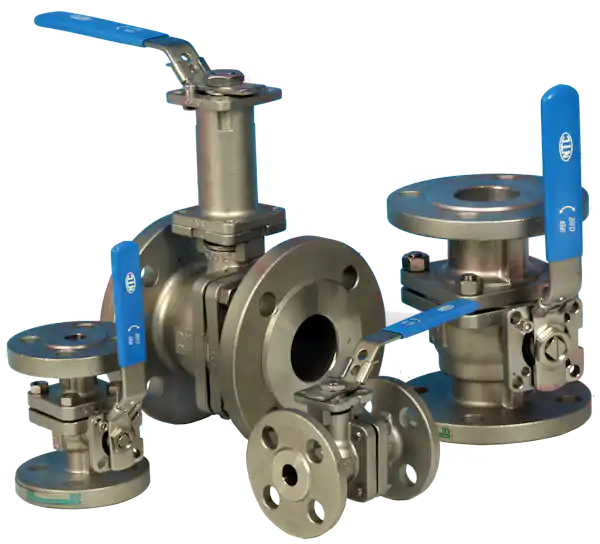 2-Pce Full Bore Flanged DIN PN40 Stainless Steel Direct Mount Ball Valve NTC KV-L6N PN40