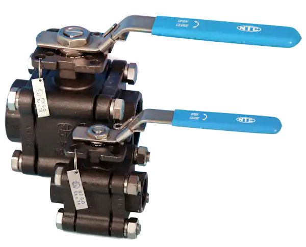 3-Pce Full Bore Heavy Duty Carbon Steel Direct Mount Ball Valve KV-L80FC L82FC