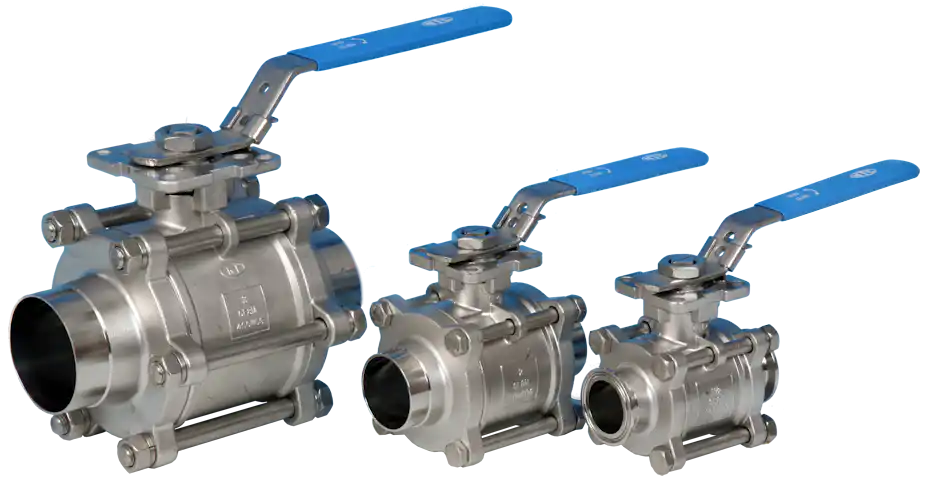 Full Bore Hygienic/Sanitary Cavity Filled Direct Mount Ball Valve with Clamp Ferrule Ends