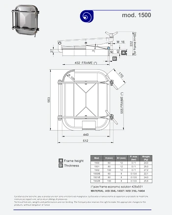 PDF for Stainless Steel 432 × 555mm Rectangular Pressure Manway 1500 304L