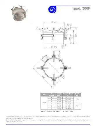 PDF for Stainless Steel 300mm Round Pressure Manway 300P 304L