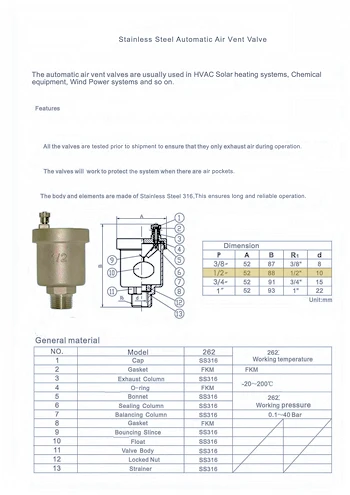 PDF For Stainless Steel Automatic Air Vent ETG-AAV