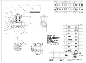 PDF For 2-Pce Standard Bore Direct Mount High Pressure Ball Valve