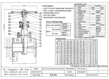 PDF for Flanged Pattern Gate Valve DIN PN16 ETG-GT16