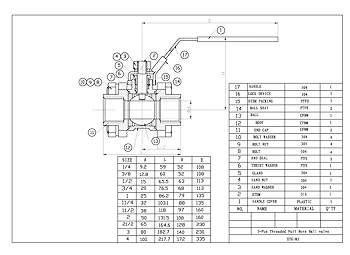 PDF for Stainless Steel 3-Pce Screwed Full Bore Ball Valve