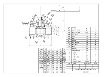 PDF for Stainless Steel 3-Pce Butt Weld Full Bore Ball Valve