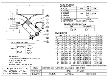 PDF for Stainless Steel Flanged Y-Type Strainer ETG-YS150