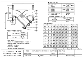 PDF for Stainless Steel Flanged Y-Type Strainer ETG-YS16