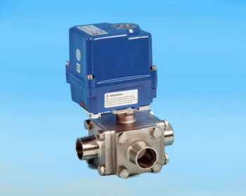 S/Steel Pneumatic Actuators 3-Pce Full Bore Sanitary Actuated Ball Valve O/D Butt Weld End Connections
