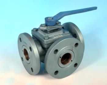 3-Way Flanged DIN PN16 Full Bore Ball Valve