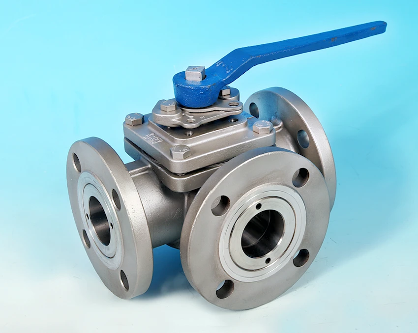 S/S 3-Way Flanged ANSI 150lb Full Bore Ball Valve