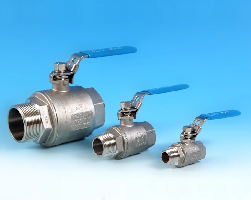 S/S 2-Pce Screwed Full Bore Ball Valve lever operated