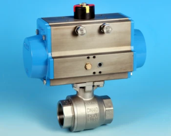 Electric Double Acting Actuator Fitted on a 2-Pce Actuated Ball Valves BSP Screwed End Connections.