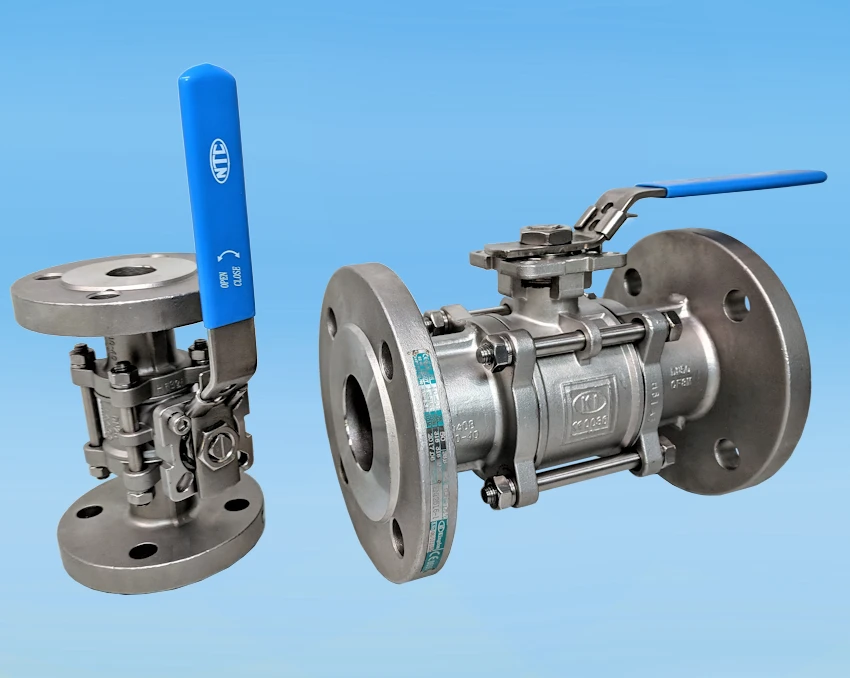 S/S 3-Pce Full Bore Flanged DIN PN16/40 Direct Mount Ball Valve