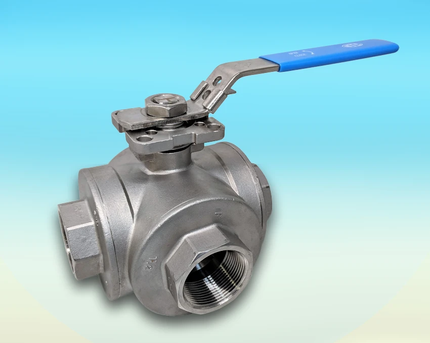 S/S 3-Way Full Bore BSP Screwed Direct Mount Ball Valve