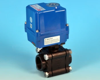 S/S Electric Actuators 3-Pce Full Bore Actuated Ball Valve Socket Screwed End Connections.