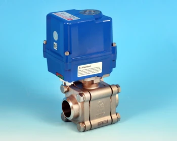 S/S Electric Actuators 3-Pce Full Bore Actuated Ball Valve Socket Butt-weld End Connections.