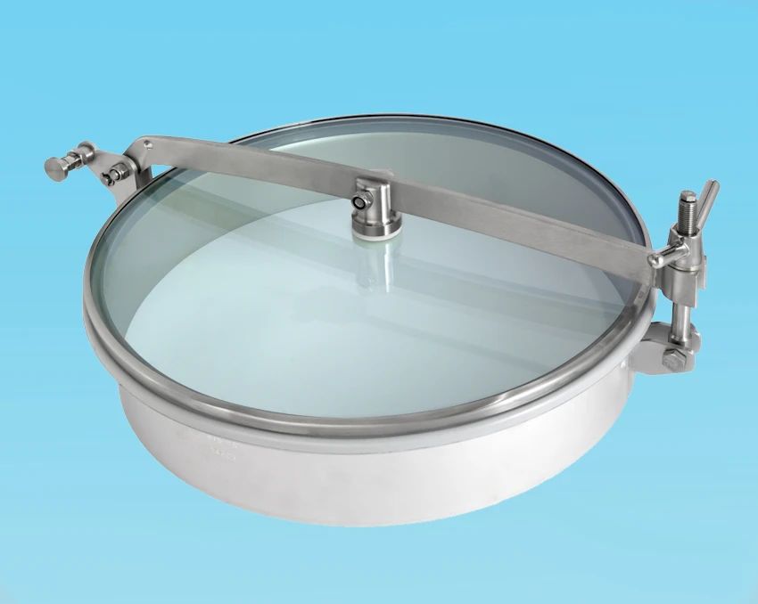 500mm Diameter Low/Non-Pressure S/S Round Manway T1/G400 (404 mm) 304L/Glass