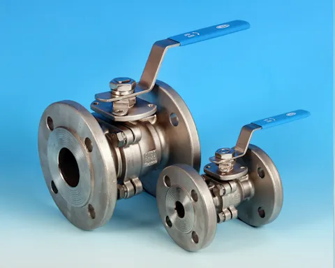 stainless steel 2-Pce Full Bore Flanged PN16 Ball Valve Lever Operated