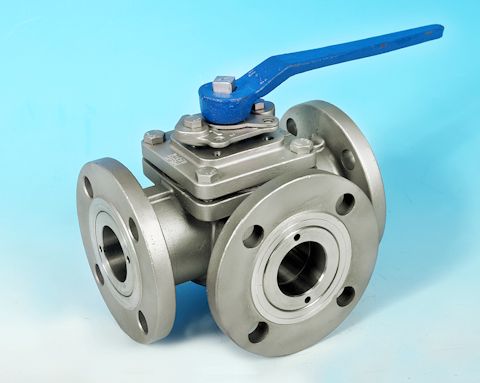 stainless steel 3-Way Flanged DIN PN16 Full Bore Ball Valve