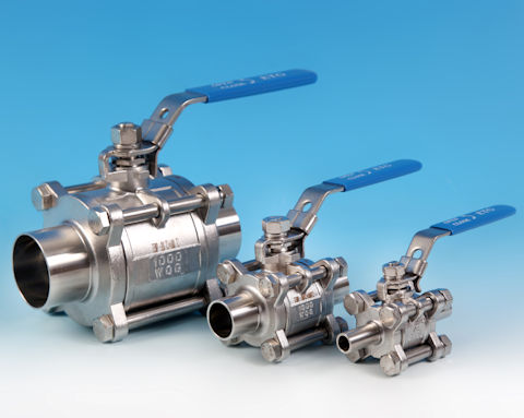stainless steel 3-Pce Full Bore Sanitary Cavity Filled Direct Ball Valve Weld Ends