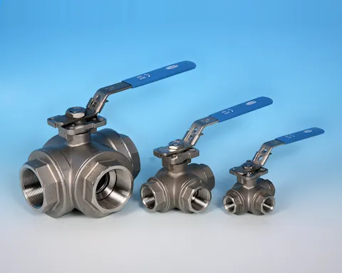 stainless steel 3-Way BSP Screwed Direct Mount Ball Valve